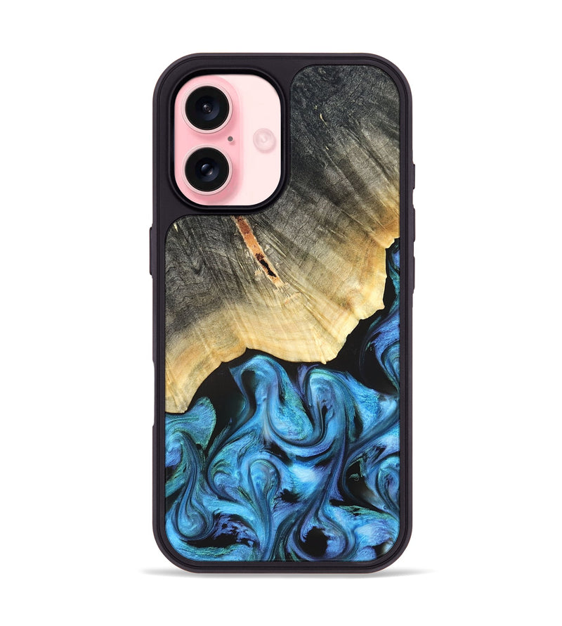 iPhone 16 Wood Phone Case - Adalyn (Blue, 822662)