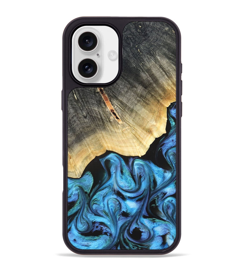 iPhone 16 Plus Wood Phone Case - Adalyn (Blue, 822662)