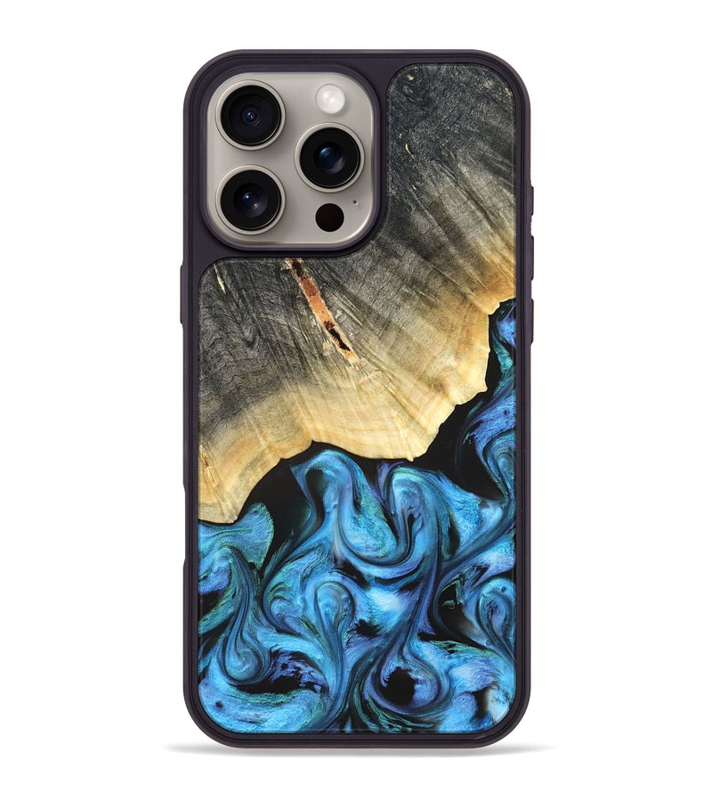 iPhone 16 Pro Max Wood Phone Case - Adalyn (Blue, 822662)