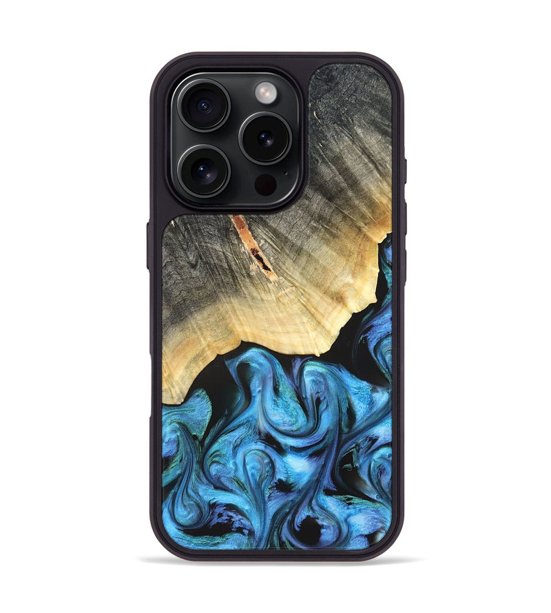 iPhone 16 Pro Wood Phone Case - Adalyn (Blue, 822662)