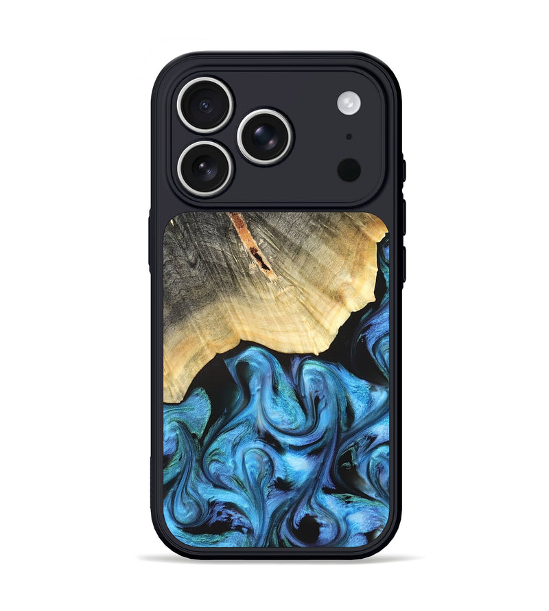 iPhone 17 Pro Wood Phone Case - Adalyn (Blue, 822662)