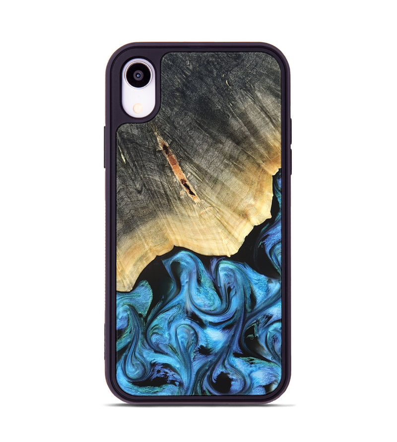 iPhone Xr Wood Phone Case - Adalyn (Blue, 822662)