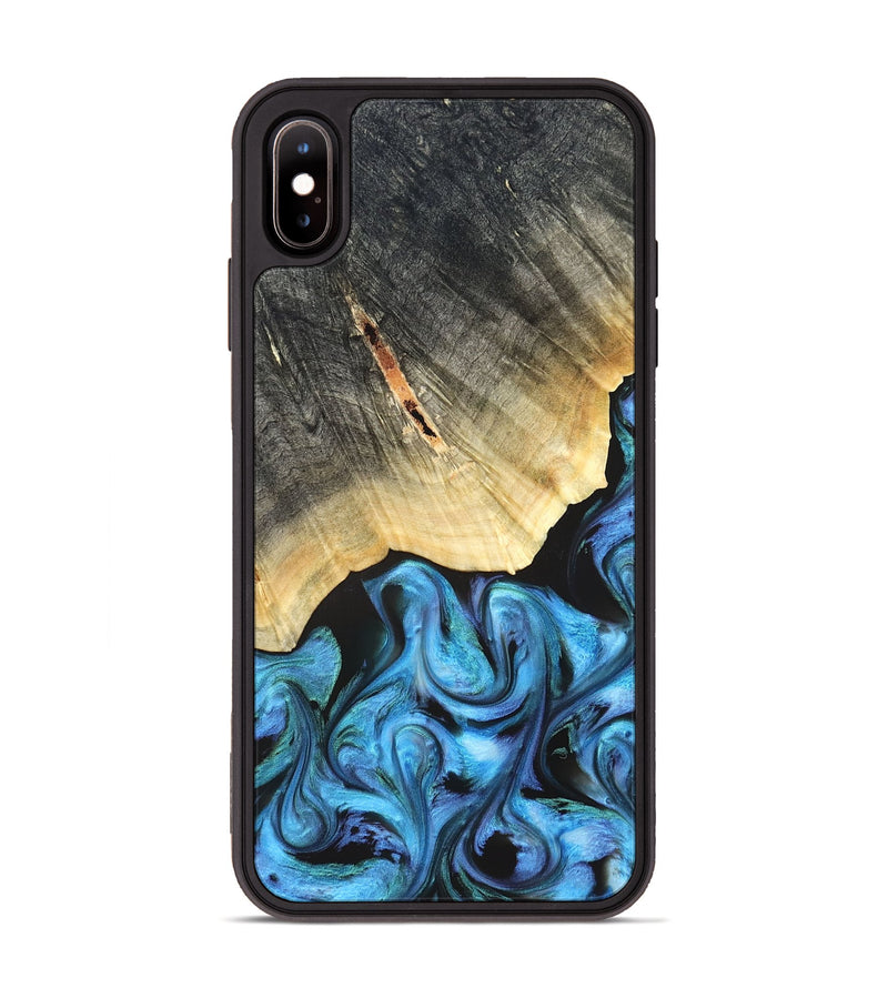 iPhone Xs Max Wood Phone Case - Adalyn (Blue, 822662)