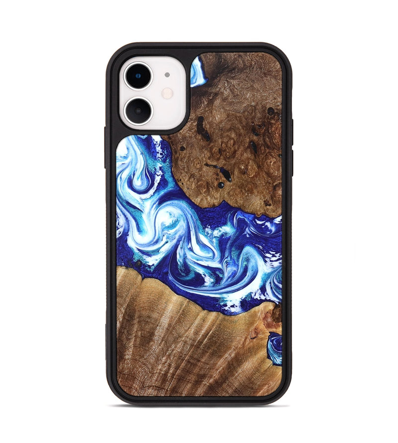 iPhone 11 Wood Phone Case - Laura (Blue, 822667)