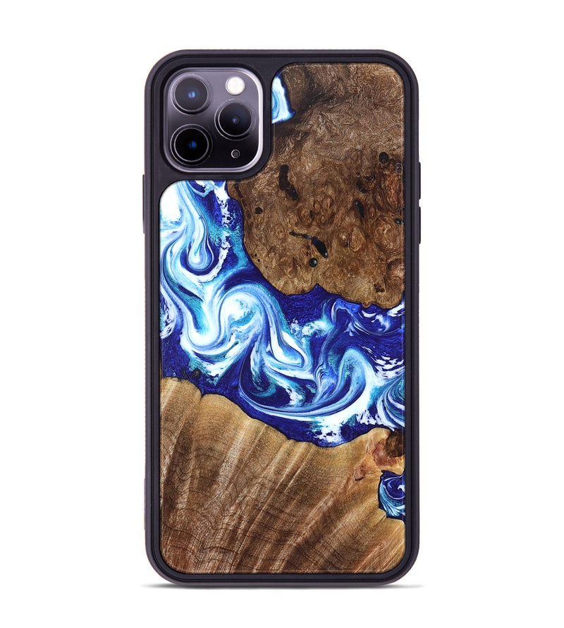 iPhone 11 Pro Max Wood Phone Case - Laura (Blue, 822667)