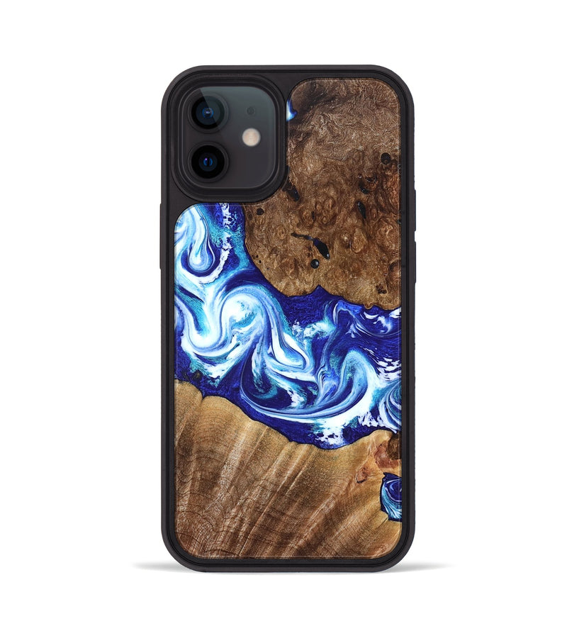 iPhone 12 Wood Phone Case - Laura (Blue, 822667)