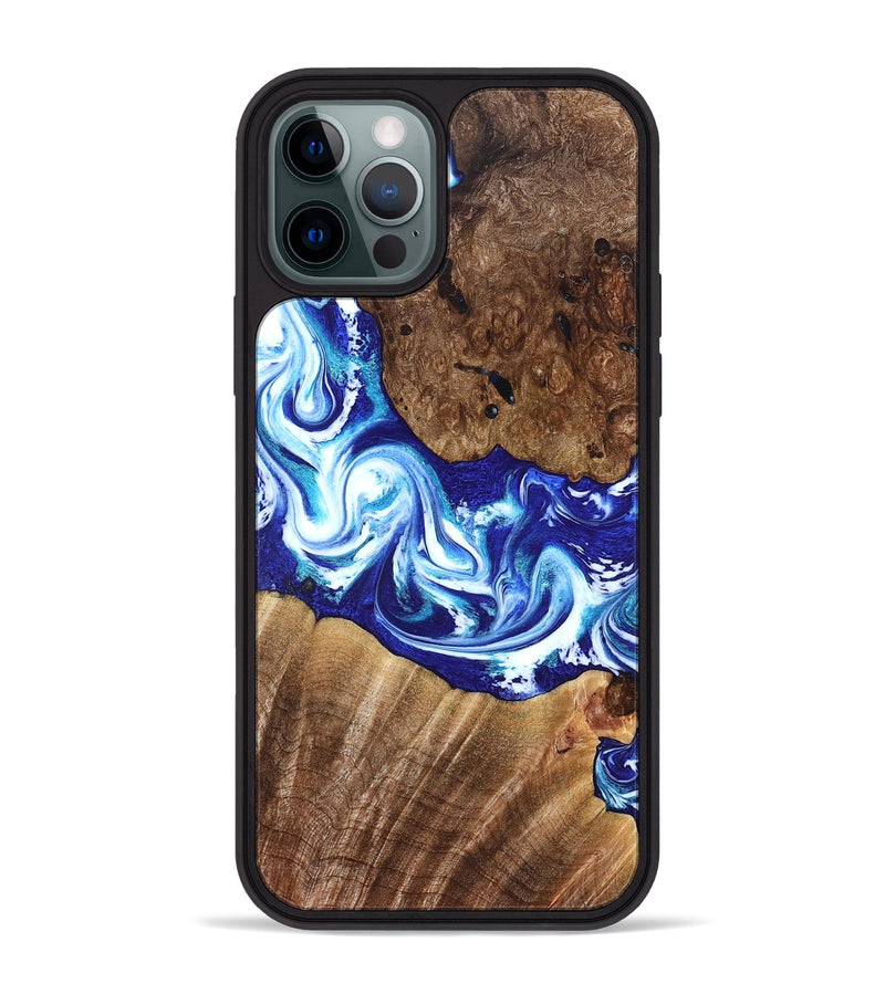 iPhone 12 Pro Max Wood Phone Case - Laura (Blue, 822667)