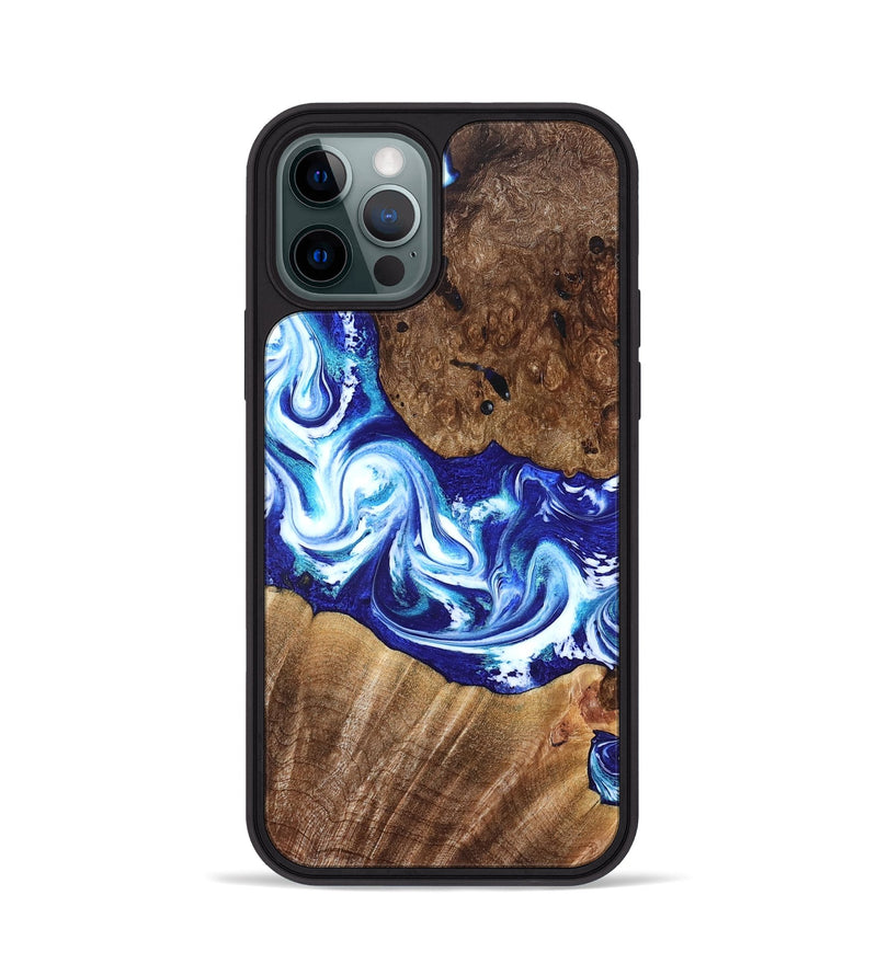 iPhone 12 Pro Wood Phone Case - Laura (Blue, 822667)