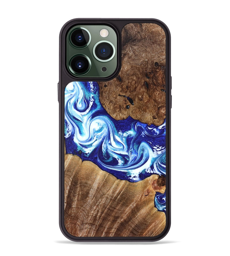 iPhone 13 Pro Max Wood Phone Case - Laura (Blue, 822667)