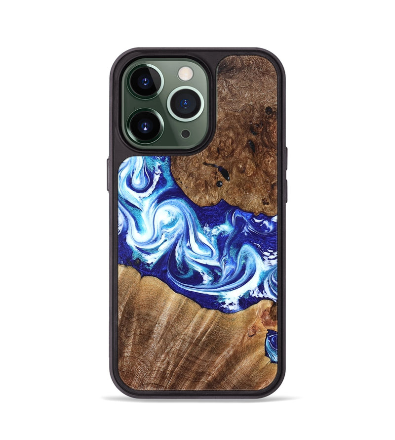 iPhone 13 Pro Wood Phone Case - Laura (Blue, 822667)