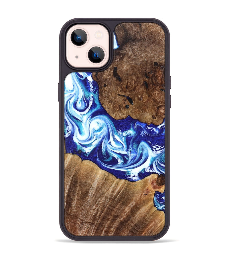iPhone 14 Plus Wood Phone Case - Laura (Blue, 822667)