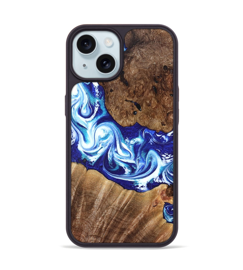 iPhone 15 Wood Phone Case - Laura (Blue, 822667)