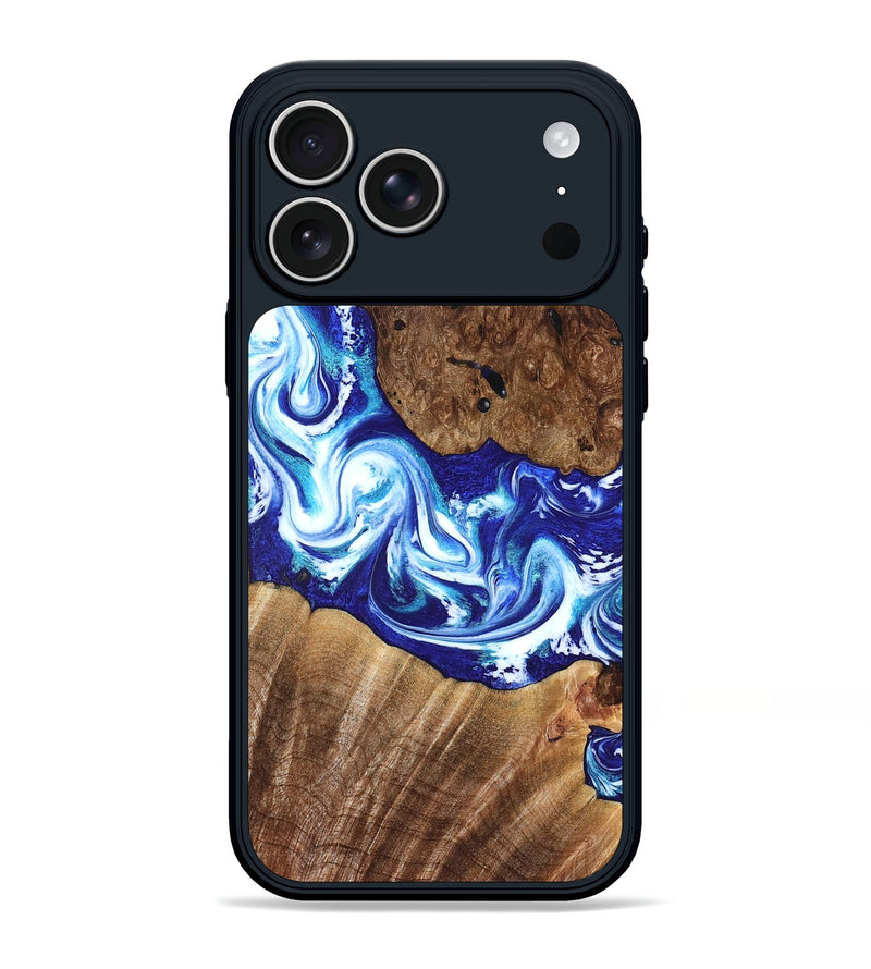 iPhone 17 Pro Max Wood Phone Case - Laura (Blue, 822667)