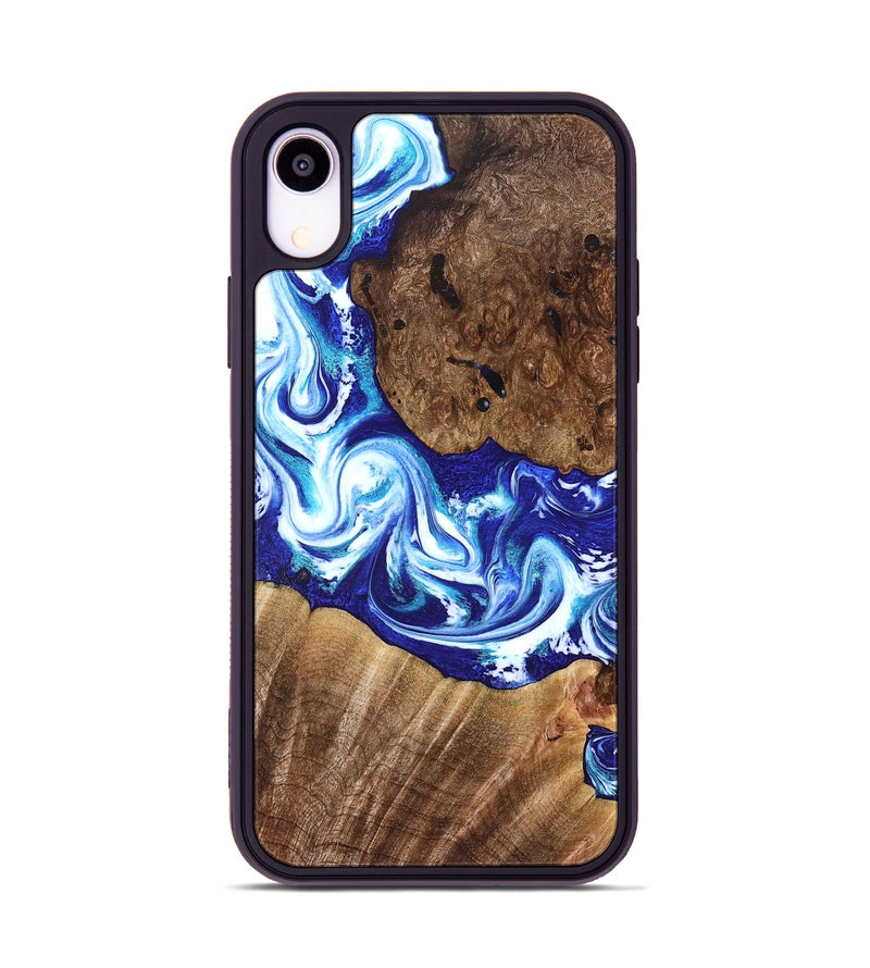 iPhone Xr Wood Phone Case - Laura (Blue, 822667)