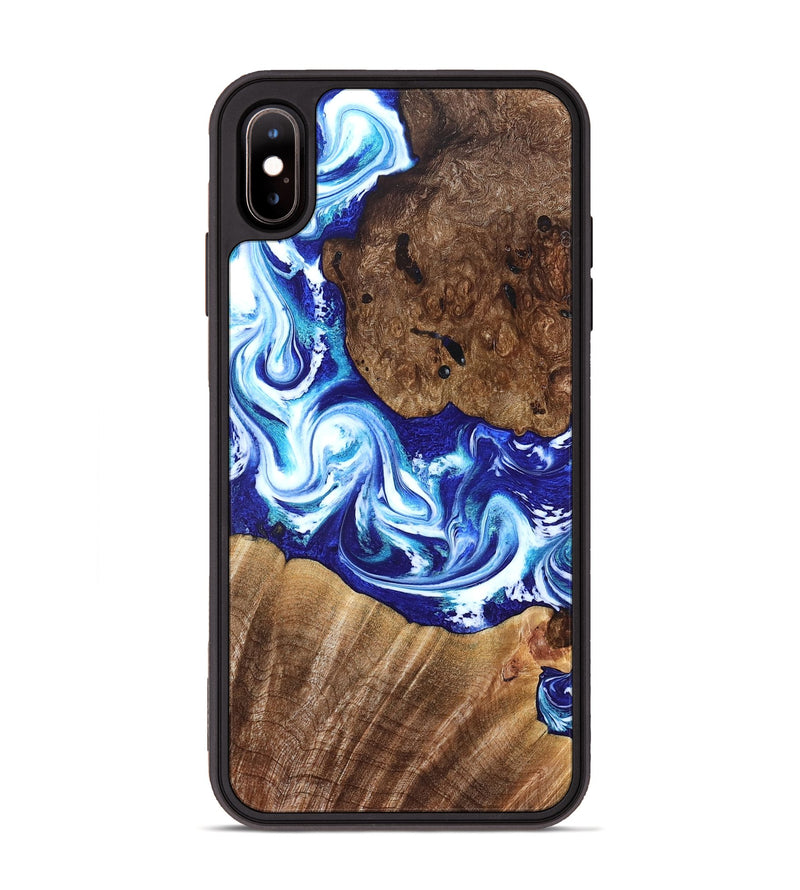 iPhone Xs Max Wood Phone Case - Laura (Blue, 822667)