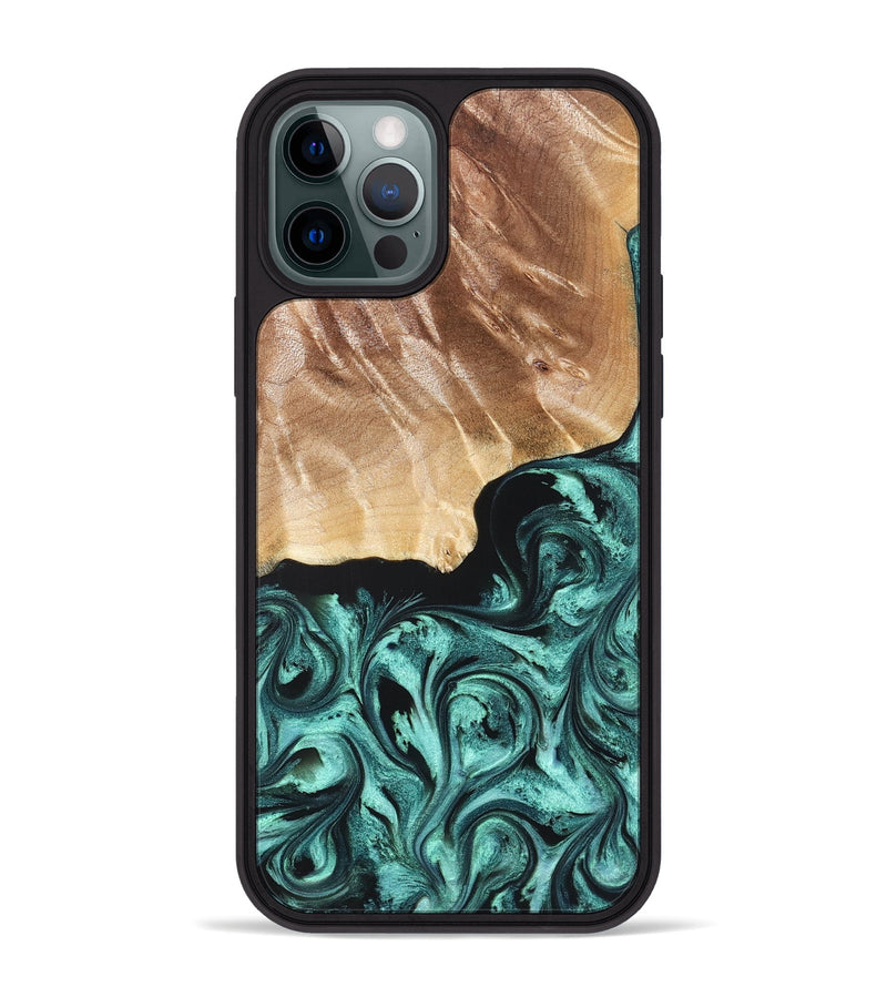 iPhone 12 Pro Max Wood Phone Case - Gene (Green, 822670)