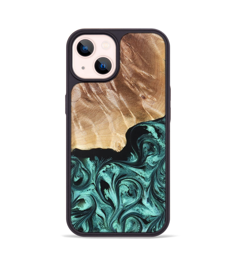 iPhone 14 Wood Phone Case - Gene (Green, 822670)