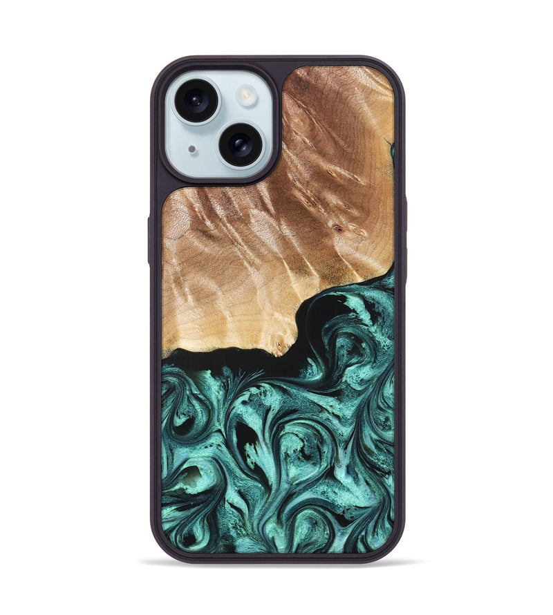 iPhone 15 Wood Phone Case - Gene (Green, 822670)