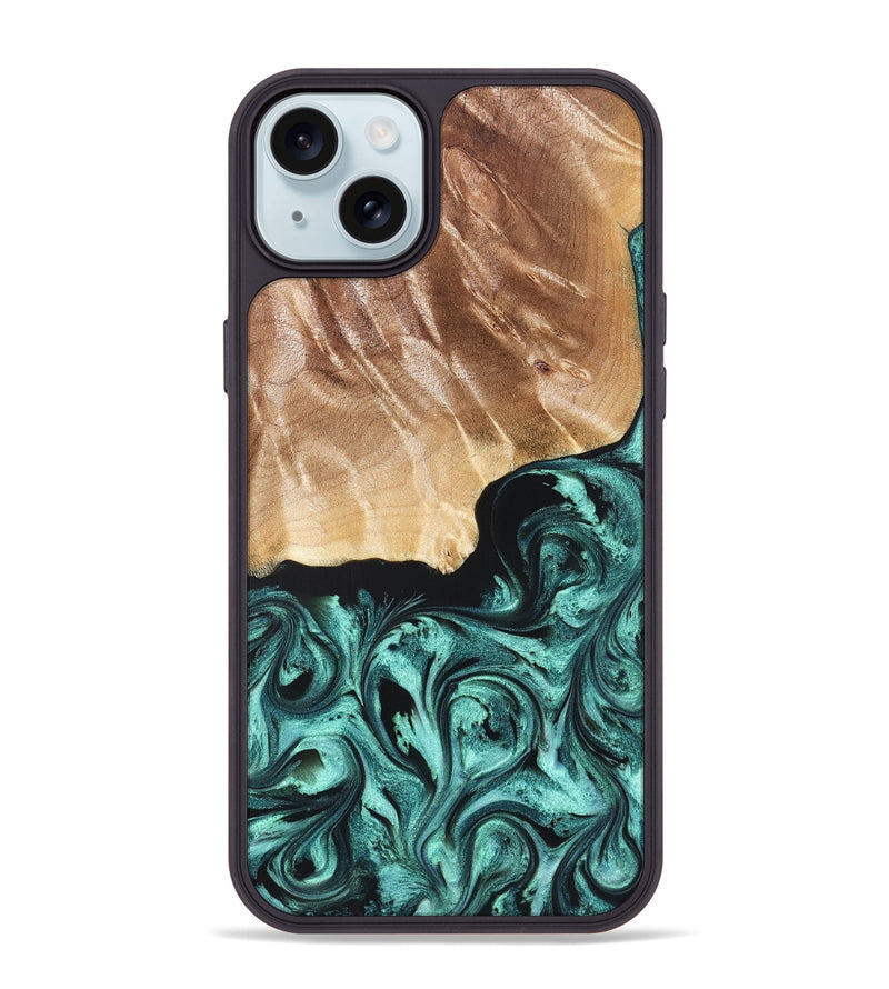 iPhone 15 Plus Wood Phone Case - Gene (Green, 822670)