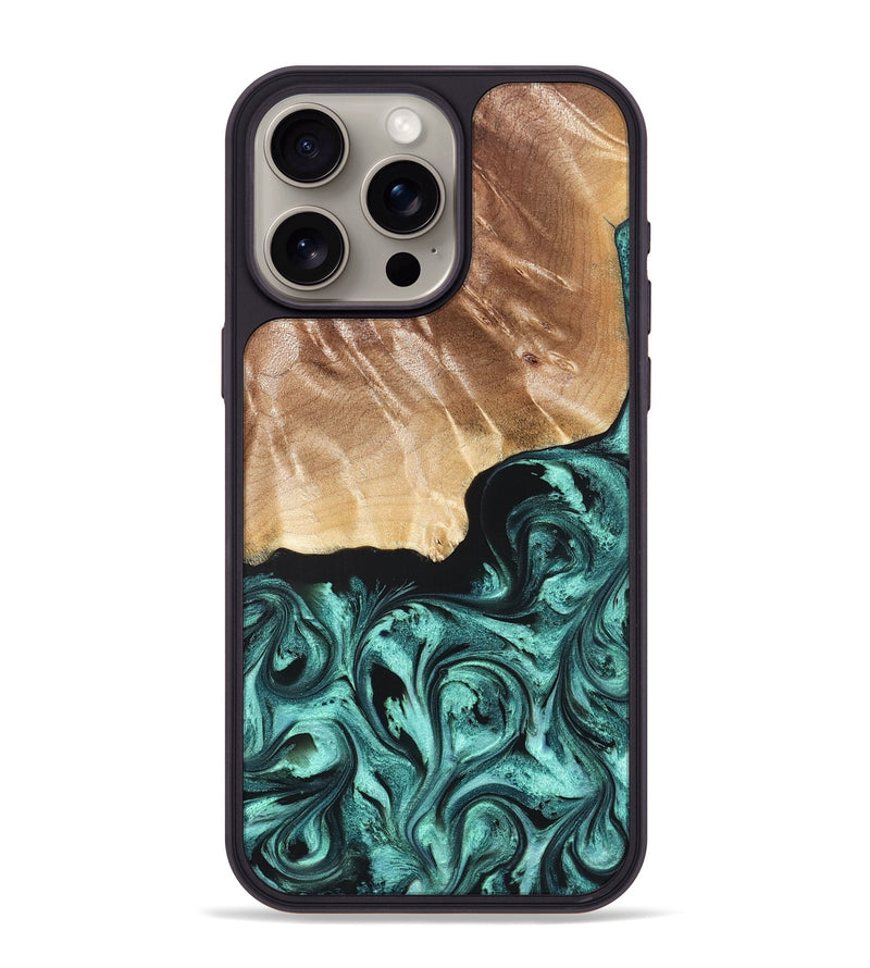 iPhone 15 Pro Max Wood Phone Case - Gene (Green, 822670)