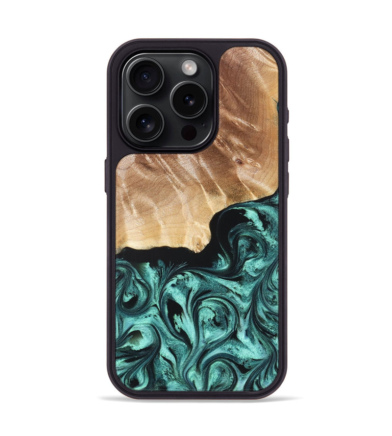 iPhone 15 Pro Wood Phone Case - Gene (Green, 822670)