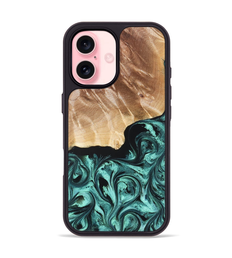 iPhone 16 Wood Phone Case - Gene (Green, 822670)