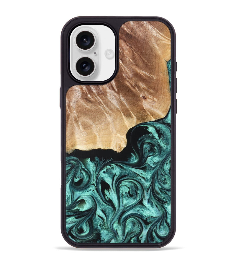 iPhone 16 Plus Wood Phone Case - Gene (Green, 822670)