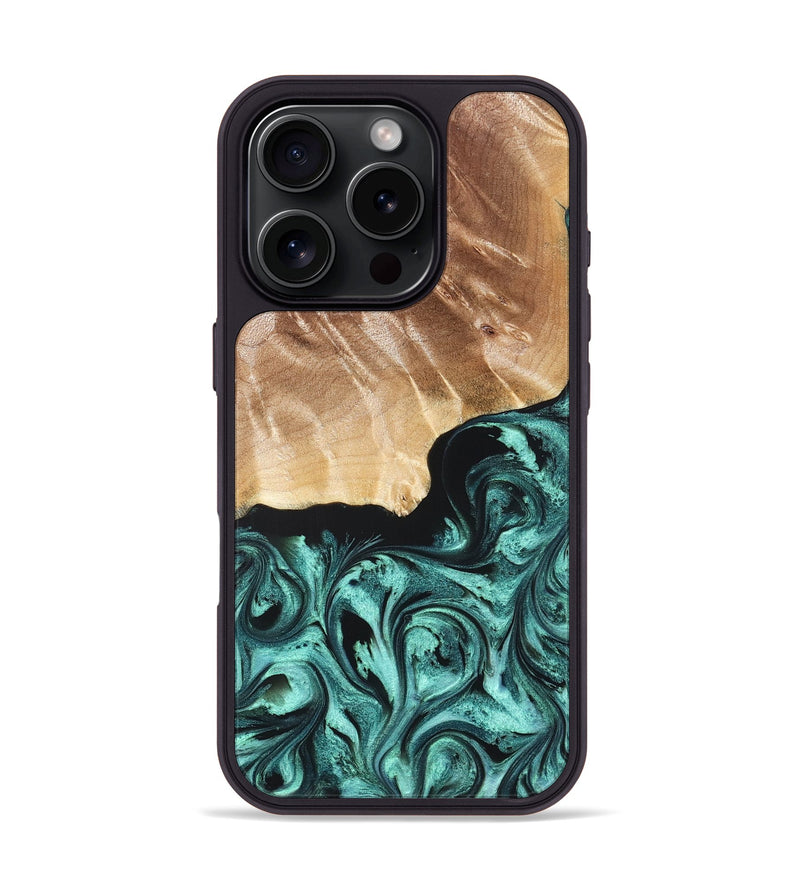 iPhone 16 Pro Wood Phone Case - Gene (Green, 822670)