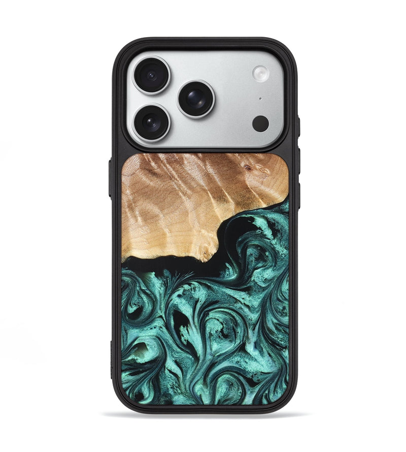 iPhone 18 Pro Wood Phone Case - Gene (Green, 822670)