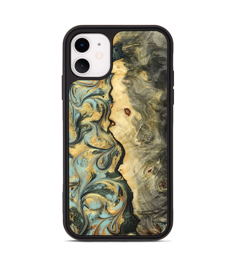 iPhone 11 Wood Phone Case - Katlin (Green, 822672)