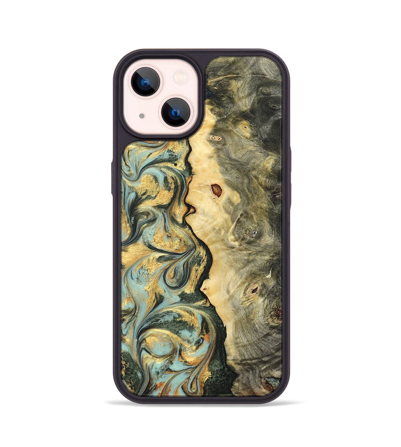 iPhone 14 Wood Phone Case - Katlin (Green, 822672)