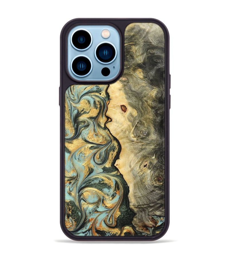 iPhone 14 Pro Max Wood Phone Case - Katlin (Green, 822672)