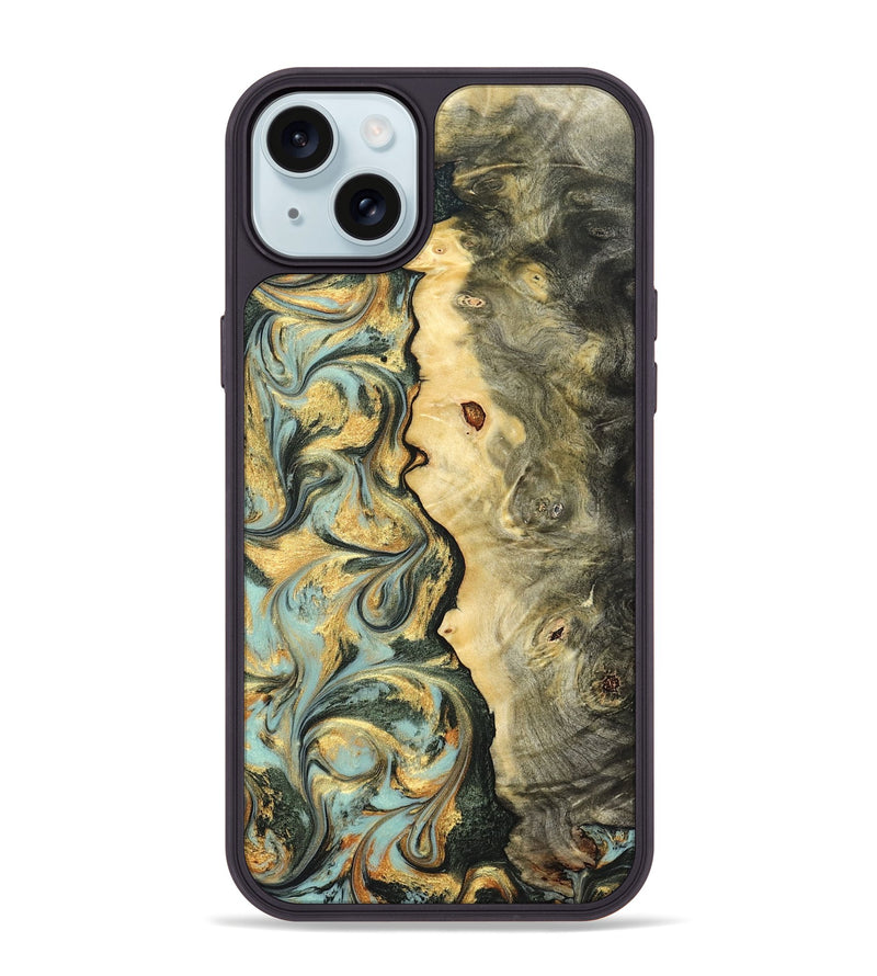 iPhone 15 Plus Wood Phone Case - Katlin (Green, 822672)