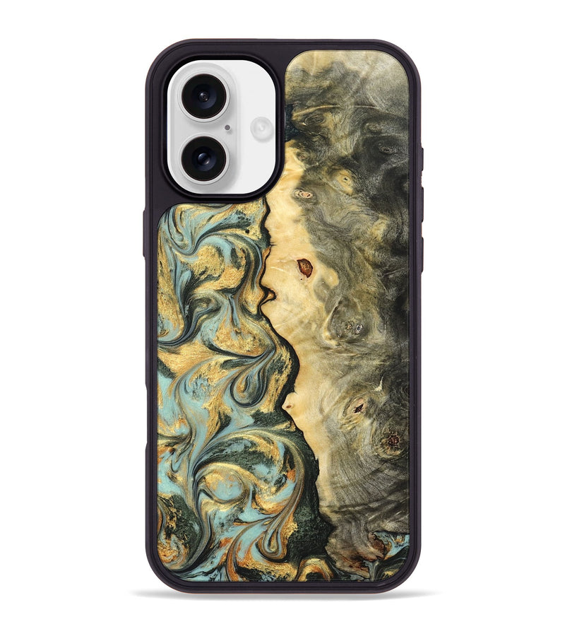 iPhone 16 Plus Wood Phone Case - Katlin (Green, 822672)