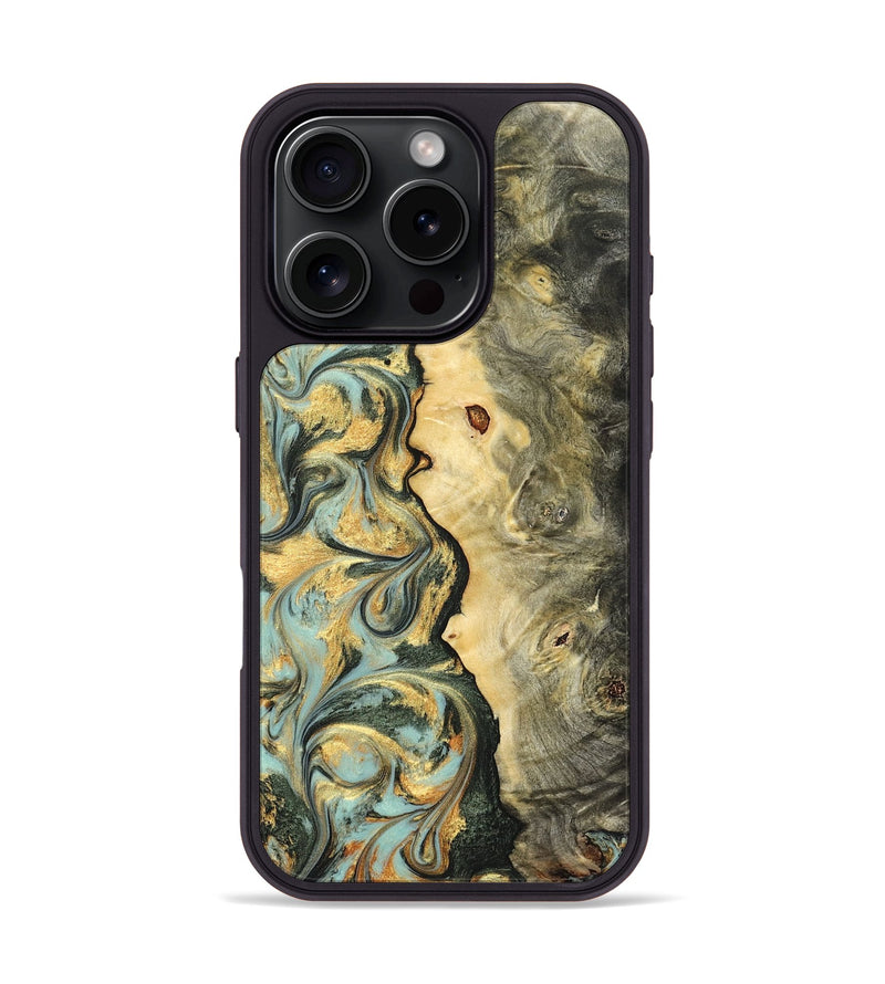 iPhone 16 Pro Wood Phone Case - Katlin (Green, 822672)