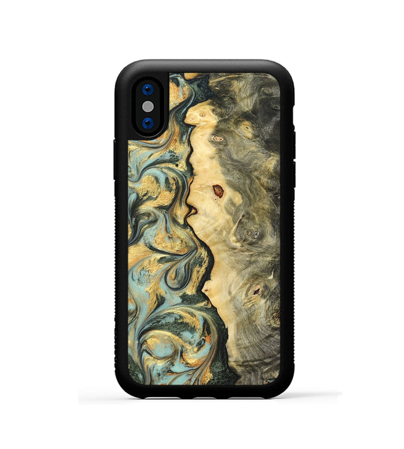 iPhone Xs Wood Phone Case - Katlin (Green, 822672)