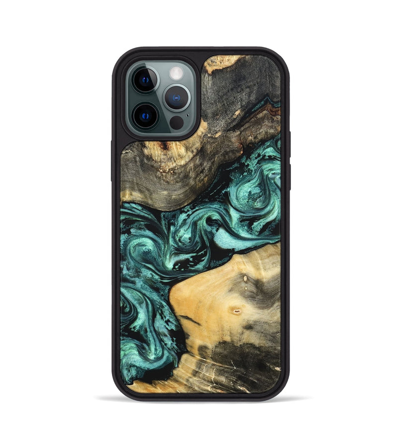 iPhone 12 Pro Wood Phone Case - Audrey (Green, 822680)