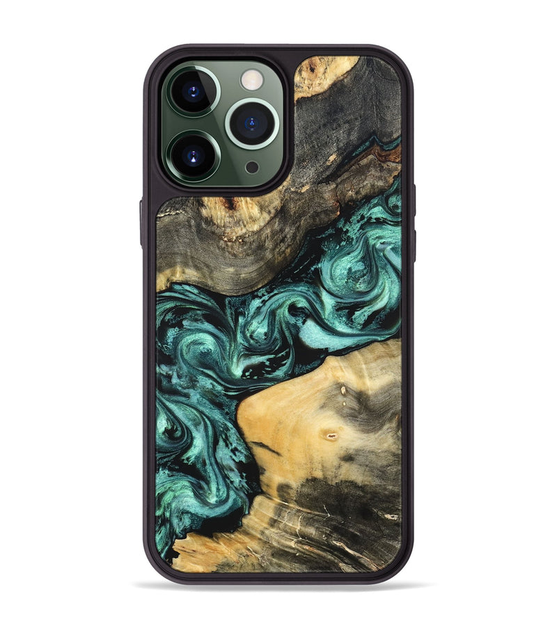 iPhone 13 Pro Max Wood Phone Case - Audrey (Green, 822680)