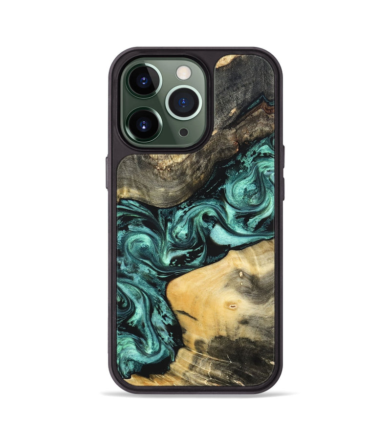 iPhone 13 Pro Wood Phone Case - Audrey (Green, 822680)