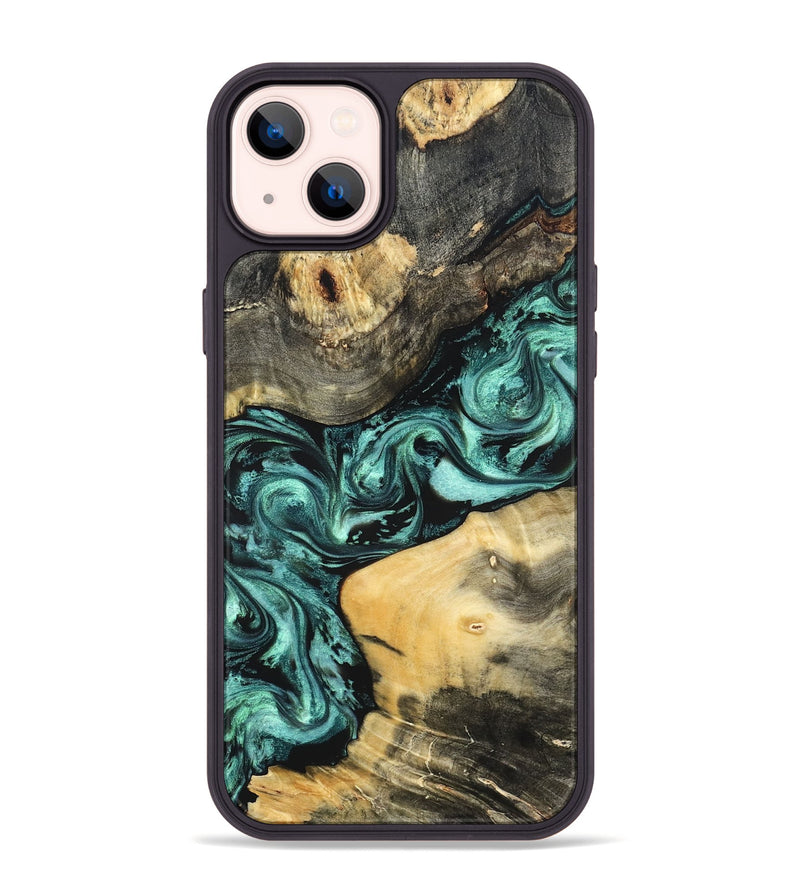 iPhone 14 Plus Wood Phone Case - Audrey (Green, 822680)