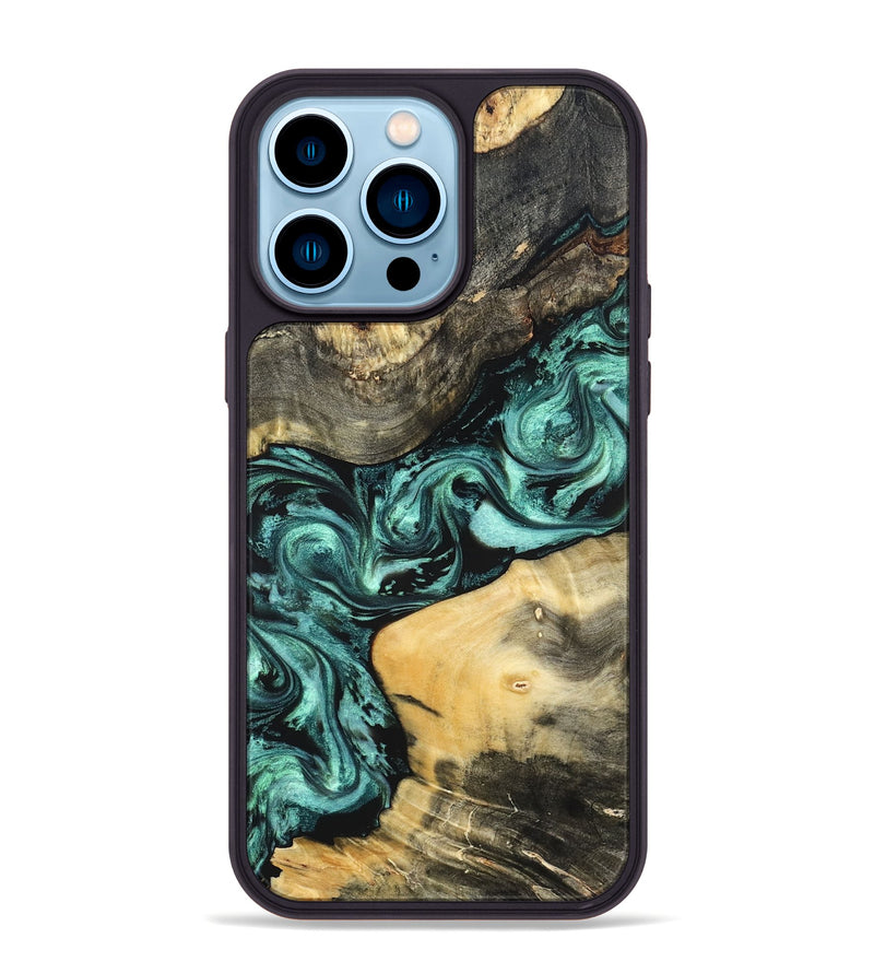 iPhone 14 Pro Max Wood Phone Case - Audrey (Green, 822680)