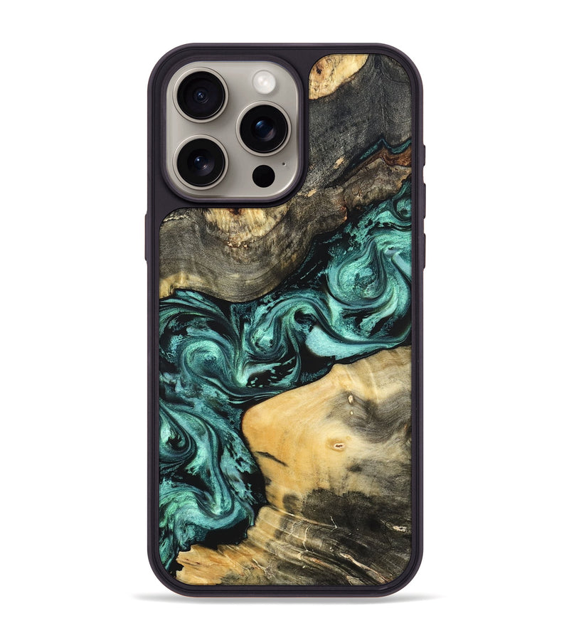 iPhone 15 Pro Max Wood Phone Case - Audrey (Green, 822680)