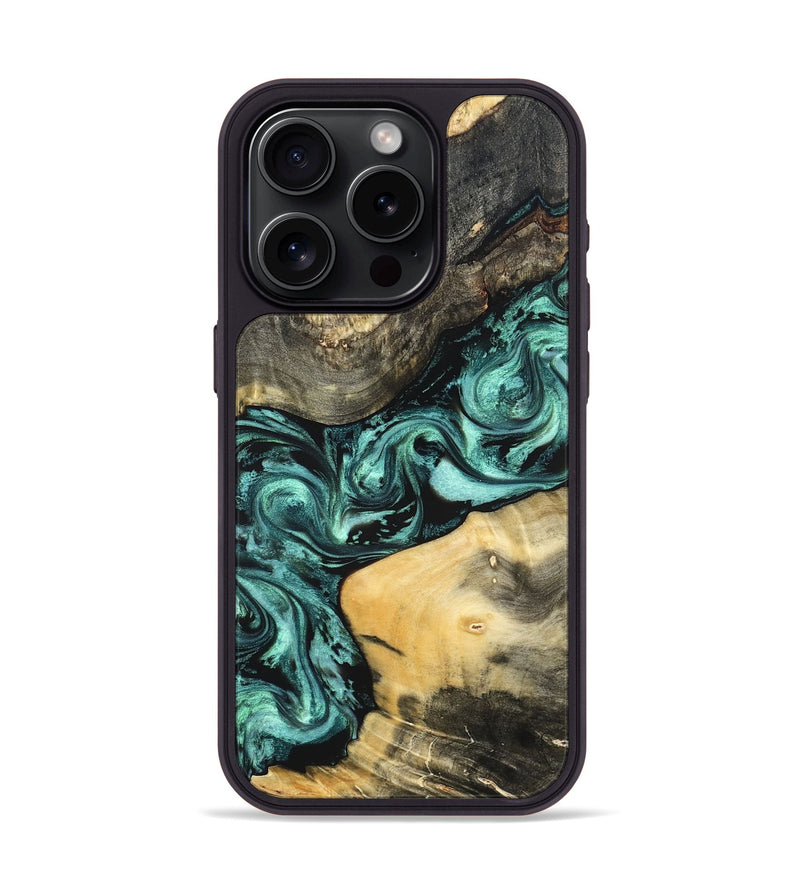 iPhone 15 Pro Wood Phone Case - Audrey (Green, 822680)