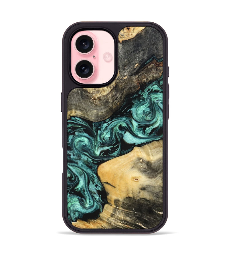 iPhone 16 Wood Phone Case - Audrey (Green, 822680)