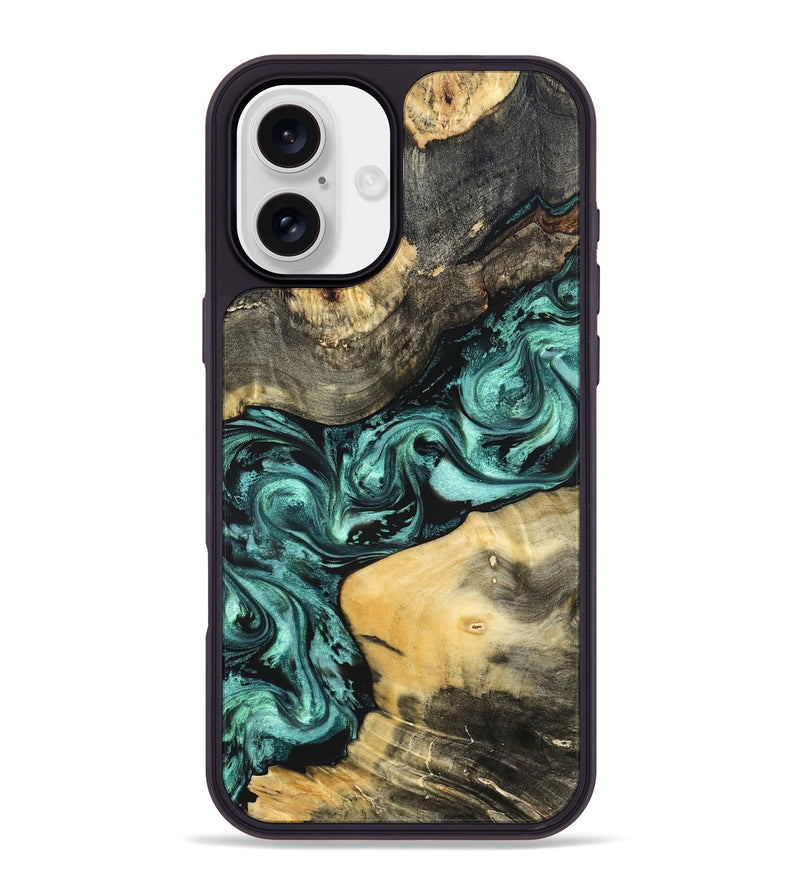 iPhone 16 Plus Wood Phone Case - Audrey (Green, 822680)