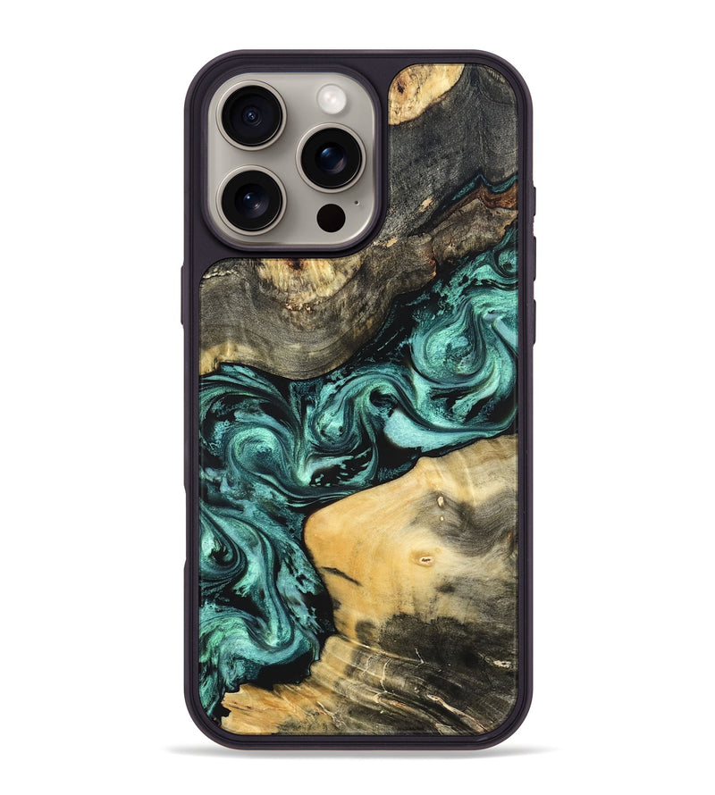 iPhone 16 Pro Max Wood Phone Case - Audrey (Green, 822680)