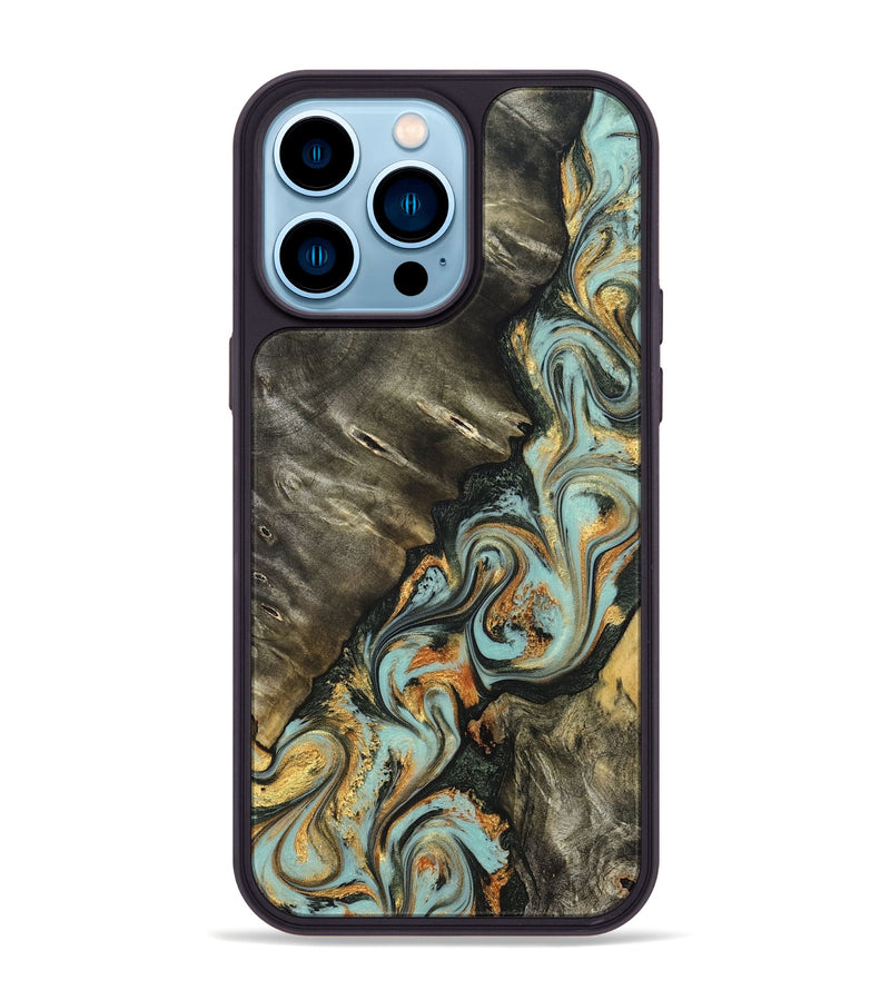 iPhone 14 Pro Max Wood Phone Case - Kirsten (Green, 822681)