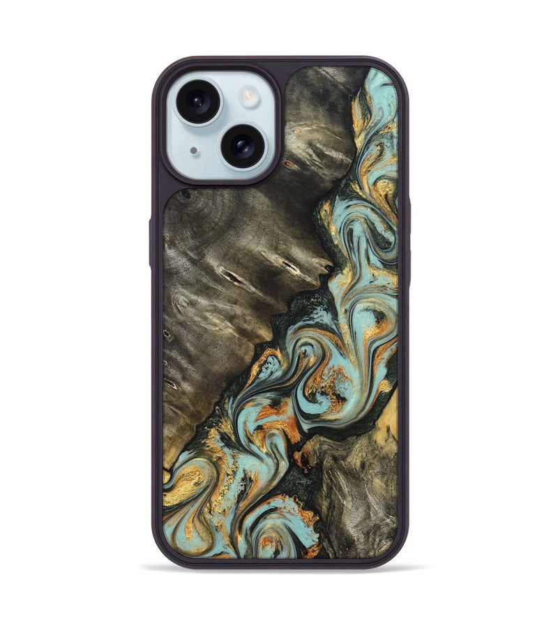iPhone 15 Wood Phone Case - Kirsten (Green, 822681)