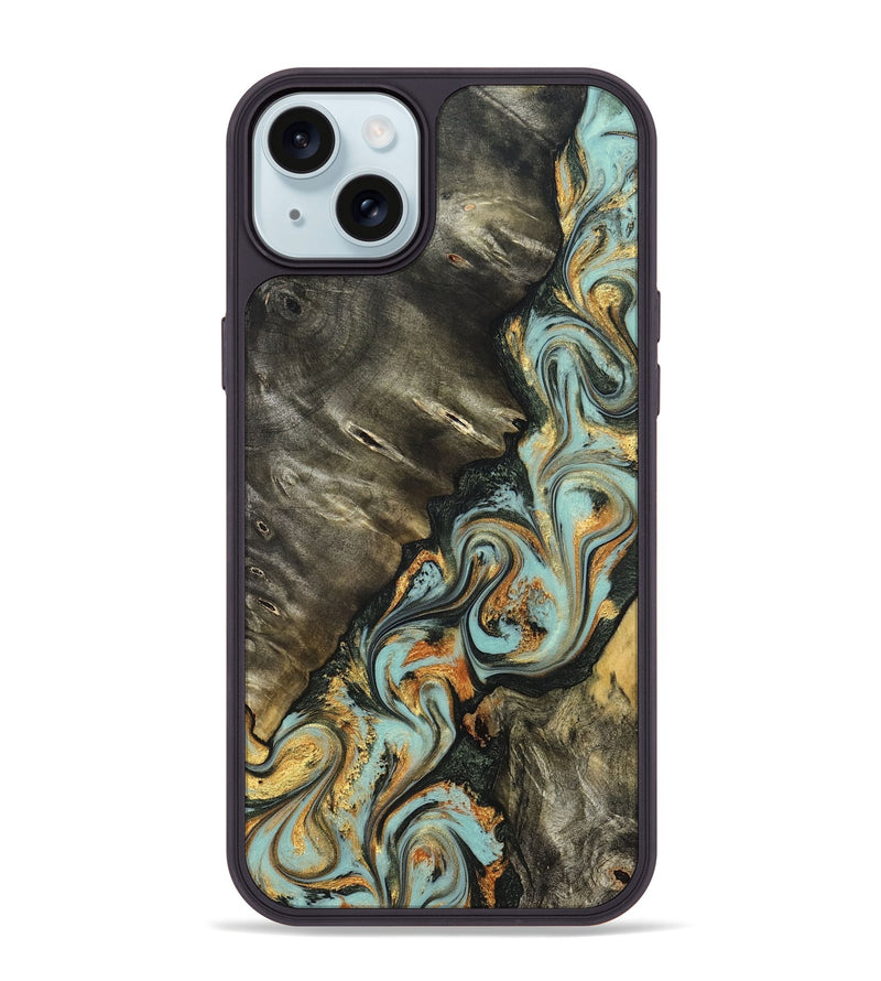 iPhone 15 Plus Wood Phone Case - Kirsten (Green, 822681)