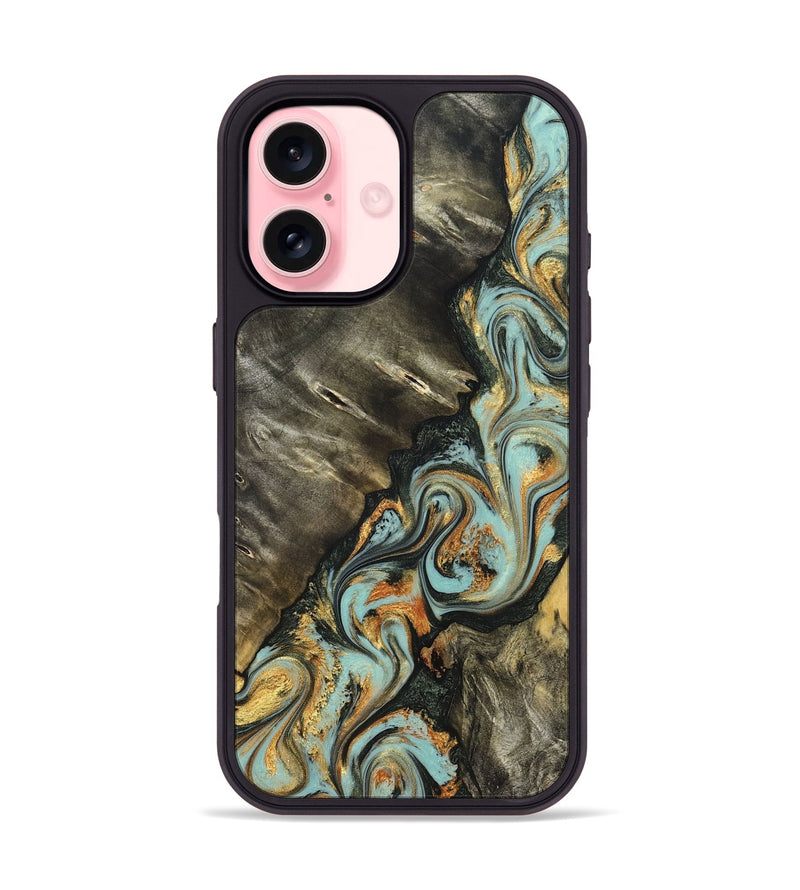 iPhone 16 Wood Phone Case - Kirsten (Green, 822681)
